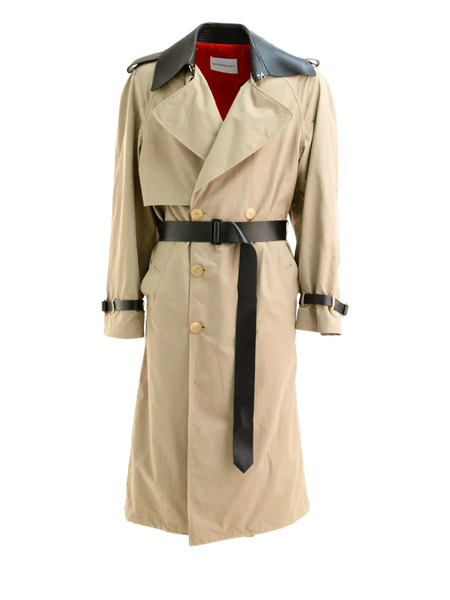  Givenchy Leather-detail Trench Coat - Neutrals 