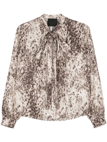 Givenchy Leopard-print Silk Blouse - Brown 