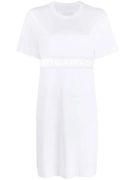  Givenchy Logo Embroidered Shift Dress - White 