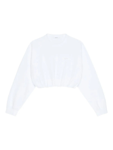  Givenchy Logo-patch Cropped Sweatshirt - White 