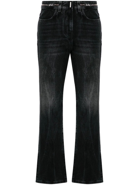 Givenchy Logo-plaque Bootcut Jeans - Black 