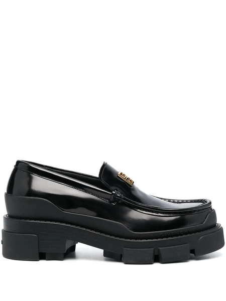  Givenchy Logo-plaque Leather Loafers - Black 