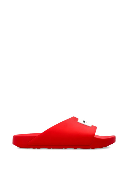  Givenchy Logo-plaque Slides - Red 