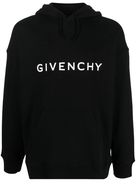  Givenchy Logo-print Drawstring Hoodie - Black 