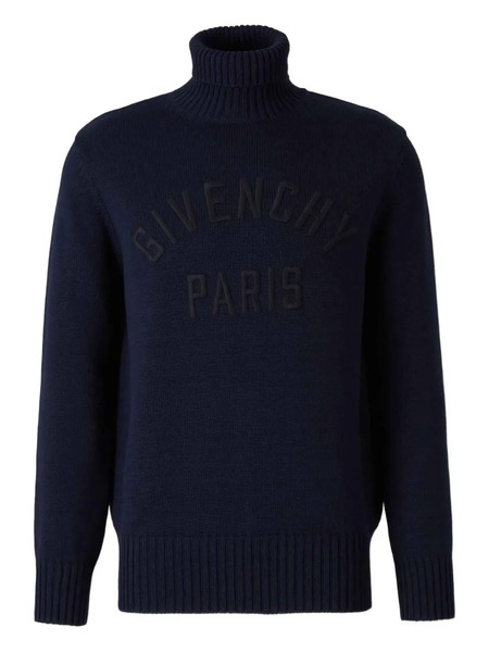  Givenchy Logo Turtleneck Sweater - Blue 