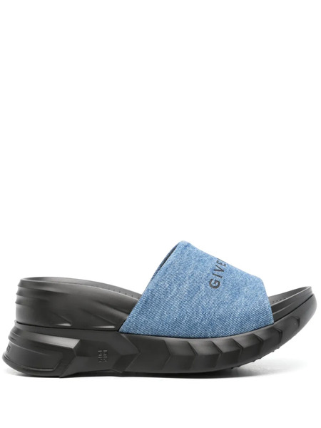  Givenchy Marshmallow Denim Platform Sandals - Blue 
