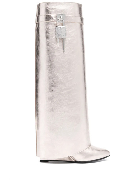  Givenchy 85mm Shark Lock Boots - Gold 