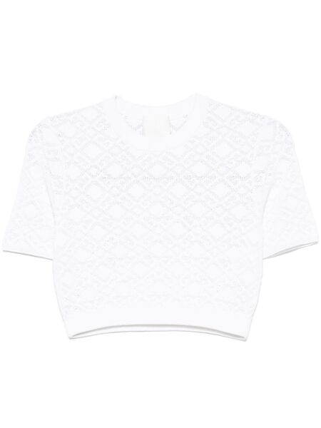  Givenchy Monogram 72-jacquard Cropped T-shirt - White 