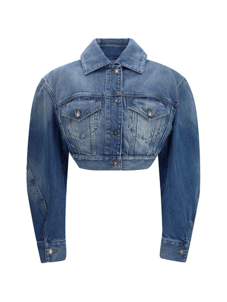  Givenchy Open-back Cotton Cropped Jacket - Blue 