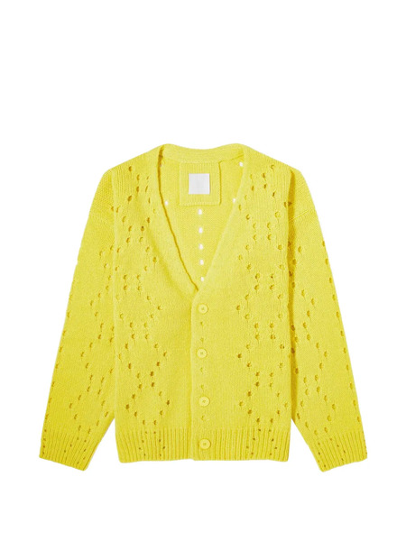  Givenchy Open Stitch Cardigan - Yellow 