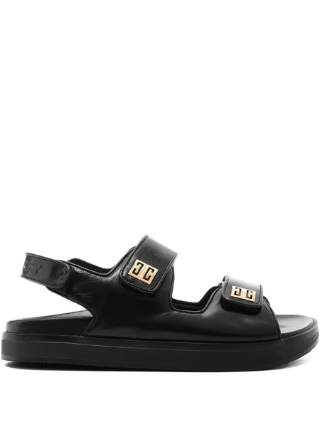  Givenchy Pattern Double Strap Sandals - Black 