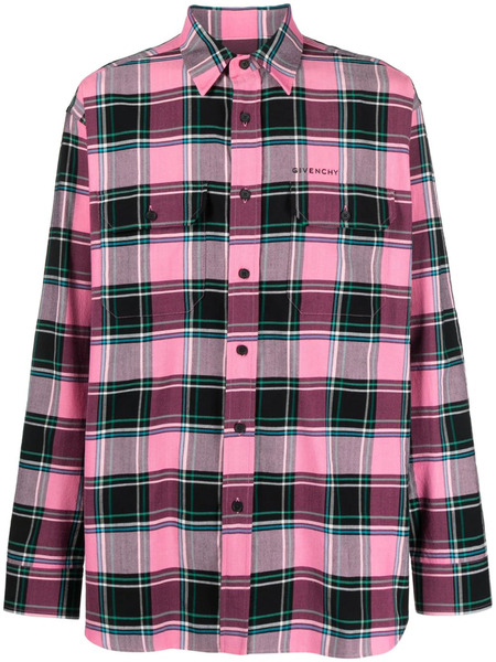  Givenchy Plaid-check Pattern Shirt - Pink 