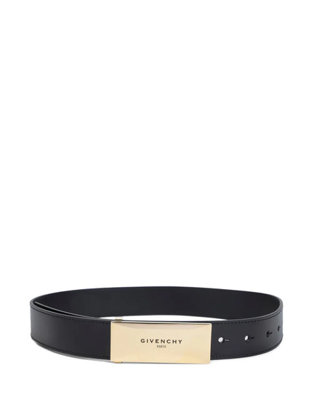  Givenchy Plaque Leather Belt - Black 