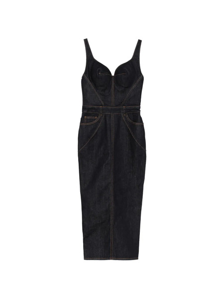  Givenchy Pocket Denim Midi Dress - Blue 