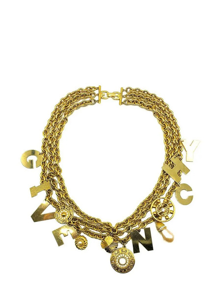  Givenchy Pre-owned Vintage Givenchy Standout Runway Spell Out Letter Charm Chain Collar 1980s - Gold 