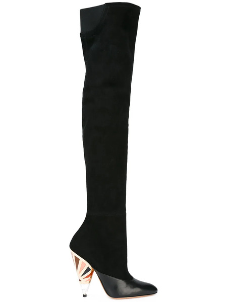  Givenchy Printed Heel Over-the-knee Boots - Black 