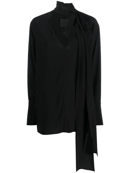  Givenchy Pussy-bow Silk Blouse - Black 