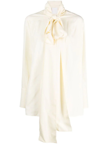  Givenchy Pussy-bow Silk Blouse - Neutrals 