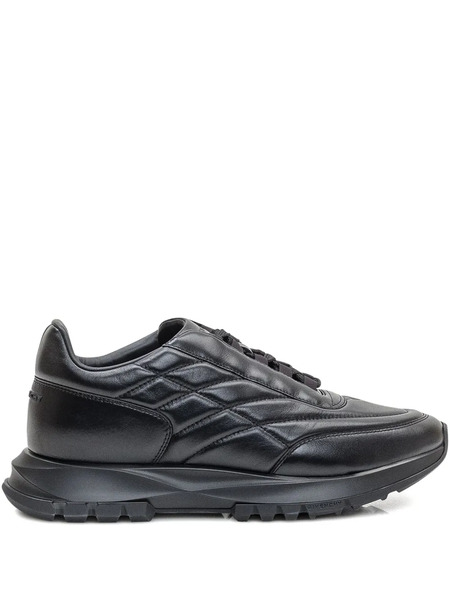  Givenchy Quilted-pattern Leather Sneakers - Black 