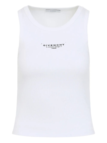  Givenchy Ribbed Logo Top - White 