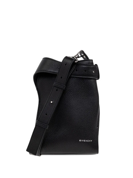  Givenchy Small Leather Belted Messenger Bag - Black 