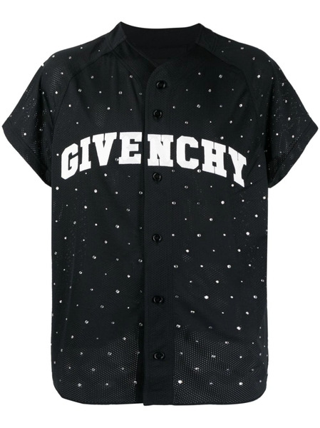  Givenchy Stud-embellished Short-sleeved Shirt - Black 