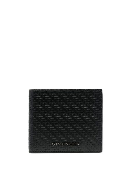  Givenchy Textured Leather Folding Wallet - Black 
