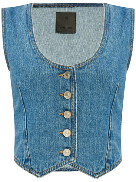  Givenchy Voyou Denim Waistcoat - Blue 