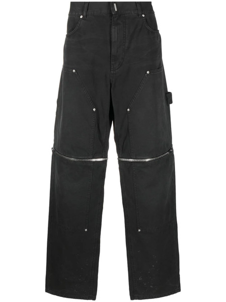  Givenchy Zip-detailed Straight-cut Trousers - Black 