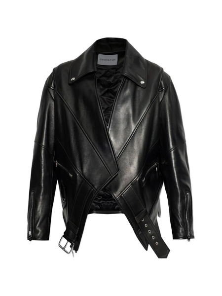  Givenchy Zip-up Lambskin Jacket - Black 
