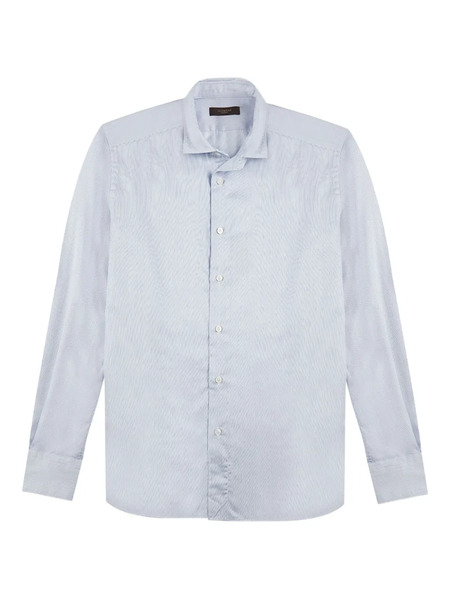  Glanshirt Long-sleeve Stripe-pattern Shirt - Blue 