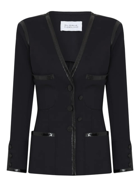  Gloria Coelho Buttoned V-neck Jacket - Black 