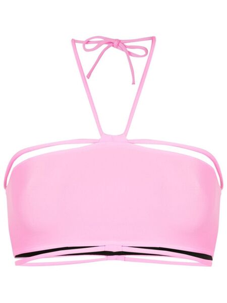  Gloria Coelho Halterneck String-detail Bikini Top - Pink 