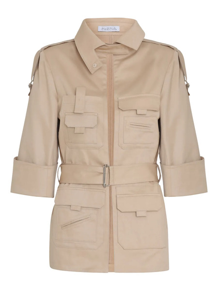  Gloria Coelho Patch-pocket Belted Jacket - Neutrals 