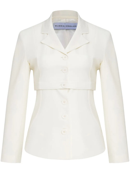 Gloria Coelho Stretch Fitted Jacket - White 