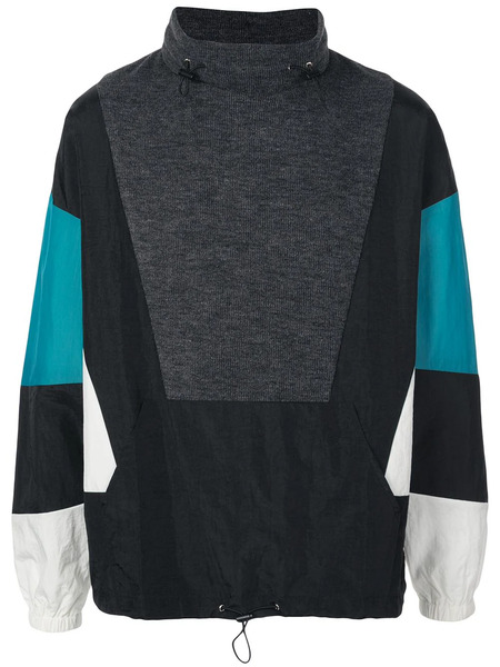  God's Masterful Children Oversized Knit-panel Windbreaker - Black 