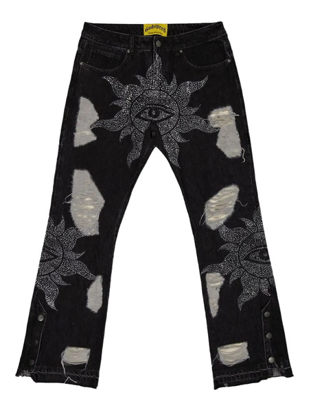 Godspeed Crystal Vizion Distressed Jeans - Black 
