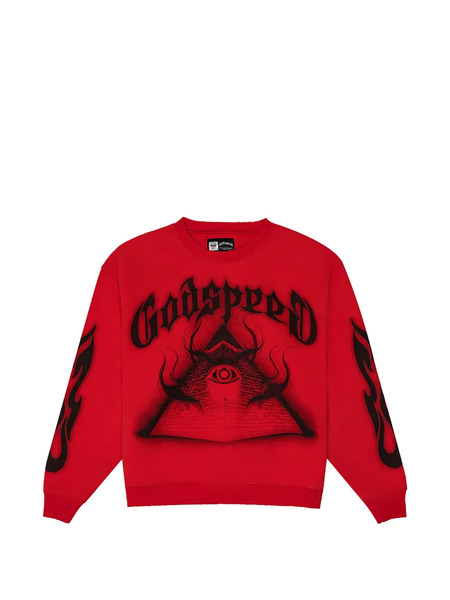  Godspeed Eop Flame Graphic Sweatshirt - Red 