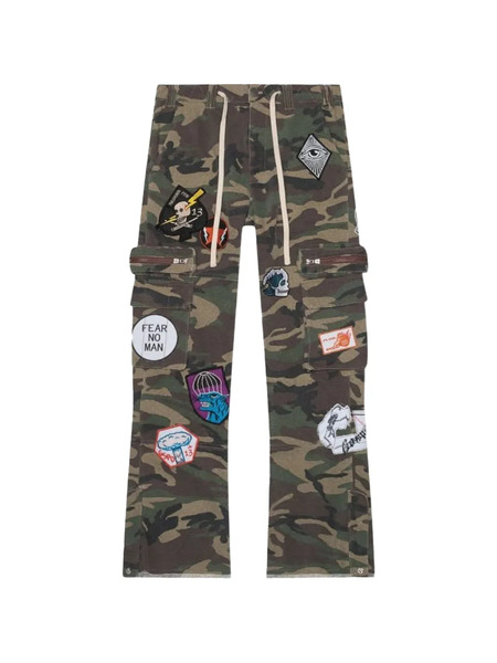  Godspeed Flared Cargo Trousers - Green 