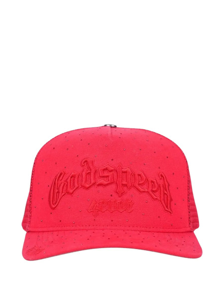  Godspeed Forever Trucker Embellished Baseball Cap - Red 