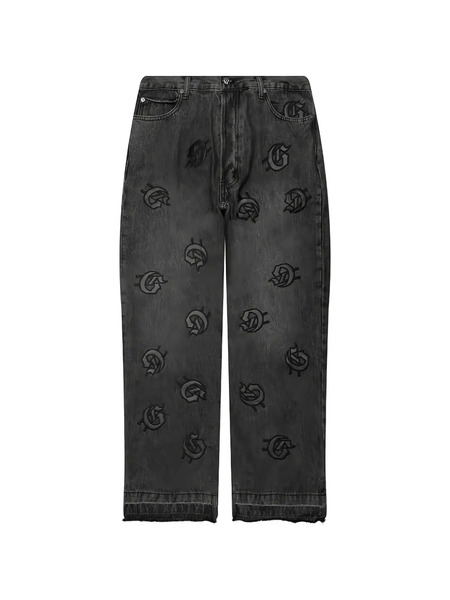  Godspeed Infinity V2 Logo-patch Frayed Jeans - Black 