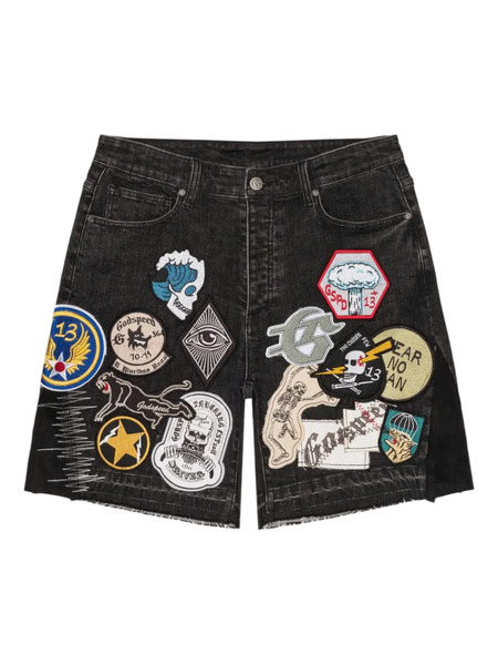  Godspeed Patchwork Denim Shorts - Black 
