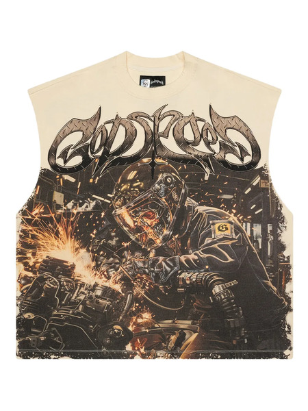  Godspeed Steel Sharpens Steel Sleeveless Top - Neutrals 