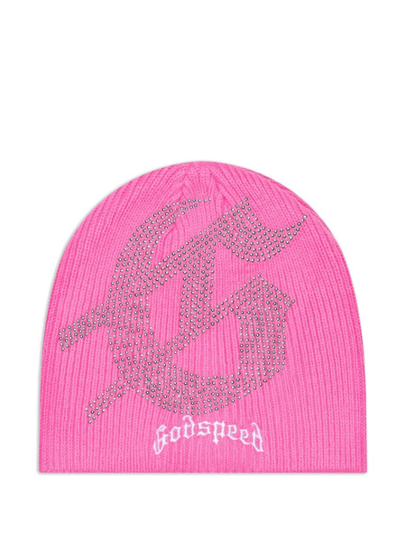 Godspeed Studded Beanie Hat - Pink 
