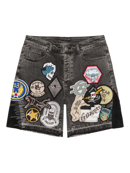  Godspeed V2 Patchwork Denim Shorts - Grey 