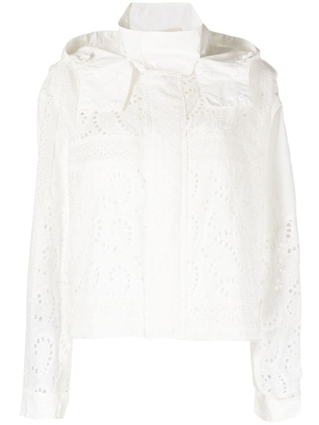  Goen.j Cropped Hooded Jacket - White 