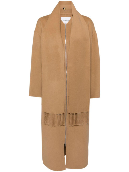  Goen.j Detachable-muffler Zip-up Coat - Neutrals 