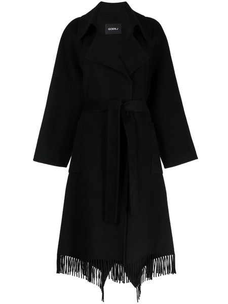  Goen.j Double-faced Fringed Coat - Black 