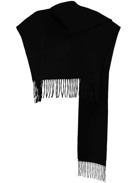  Goen.j Fringed Muffler Poncho - Black 