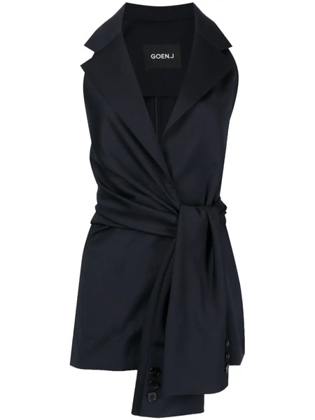  Goen.j Knotted-detail Sleeveless Blazer - Blue 